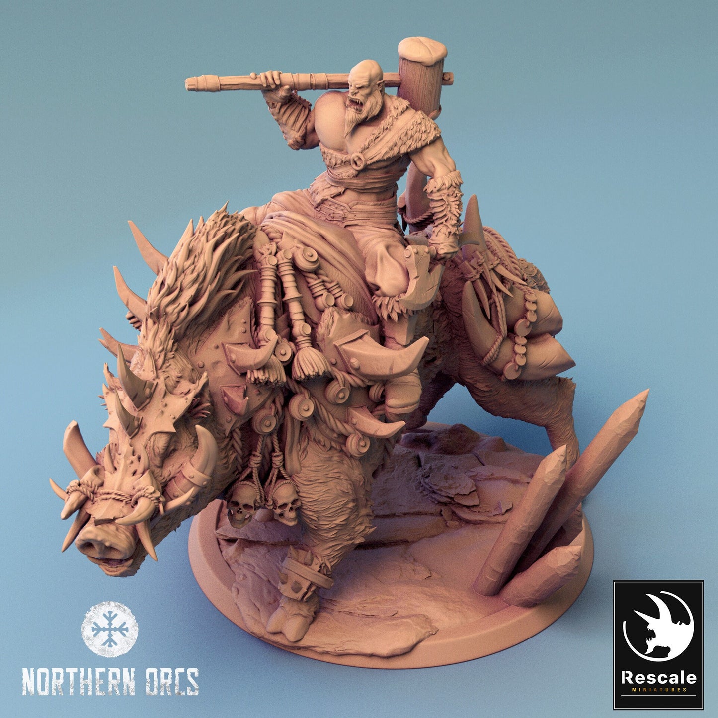 Hog Riders, Rescale Miniatures | Dungeons and Dragons | Pathfinder | Table Top RPG | 3D Printed Model