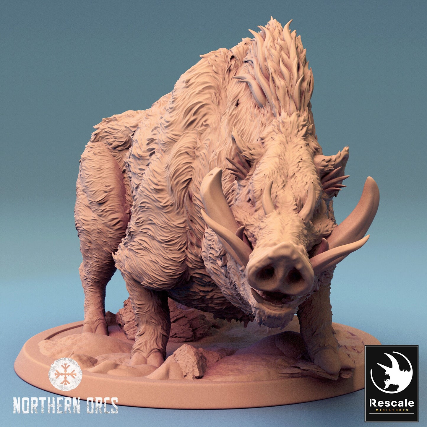 Wild Hogs, Rescale Miniatures | Dungeons and Dragons | Pathfinder | Table Top RPG | 3D Printed Model