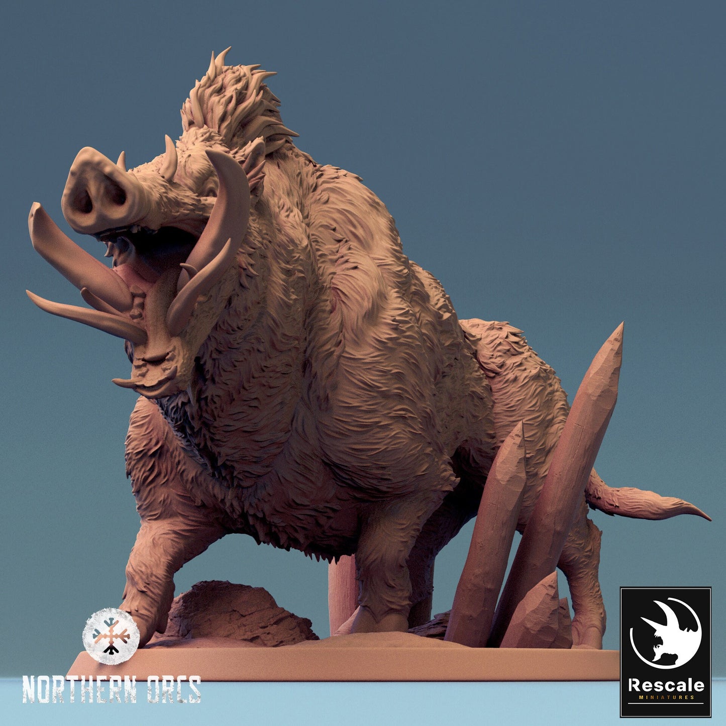 Wild Hogs, Rescale Miniatures | Dungeons and Dragons | Pathfinder | Table Top RPG | 3D Printed Model