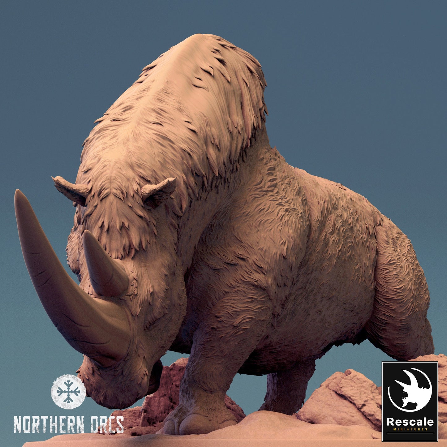 Wild Rhinos, Rescale Miniatures | Dungeons and Dragons | Pathfinder | Table Top RPG | 3D Printed Model