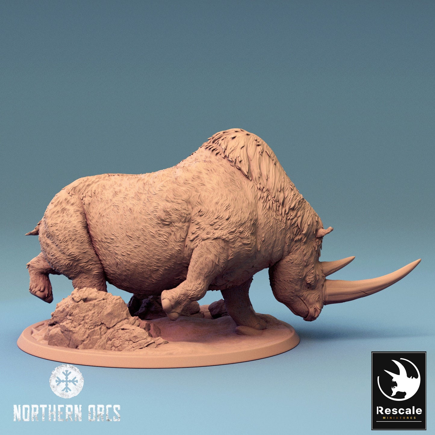 Wild Rhinos, Rescale Miniatures | Dungeons and Dragons | Pathfinder | Table Top RPG | 3D Printed Model