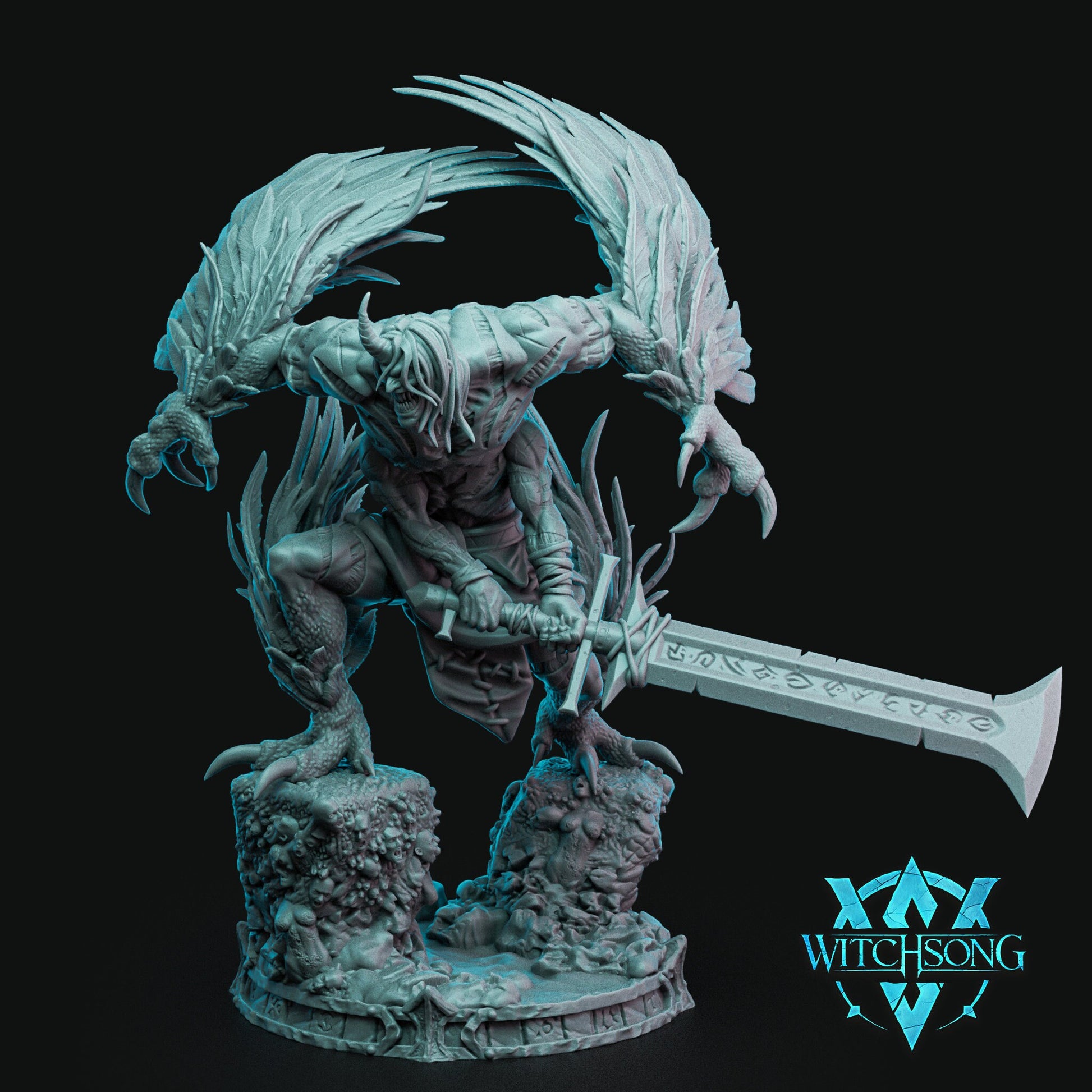 Champion of Wrath, Witchsong Miniatures | Dungeons and Dragons | Pathfinder | Table Top RPG | 3D Printed Model