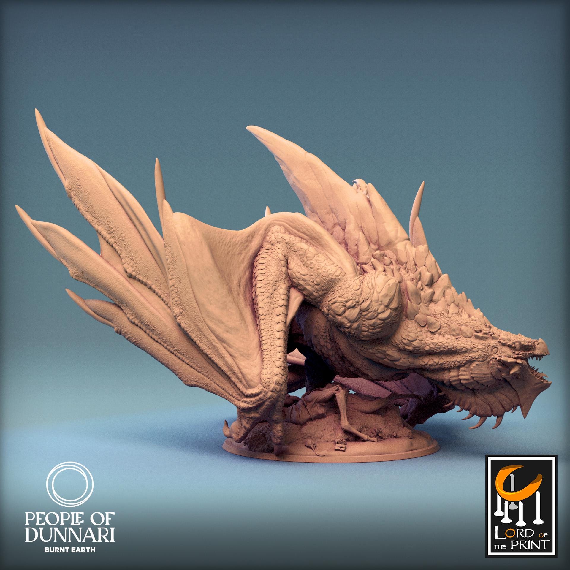 Sand Wyvern, Rescale Miniatures | Dungeons and Dragons | Pathfinder | Table Top RPG | 3D Printed Model