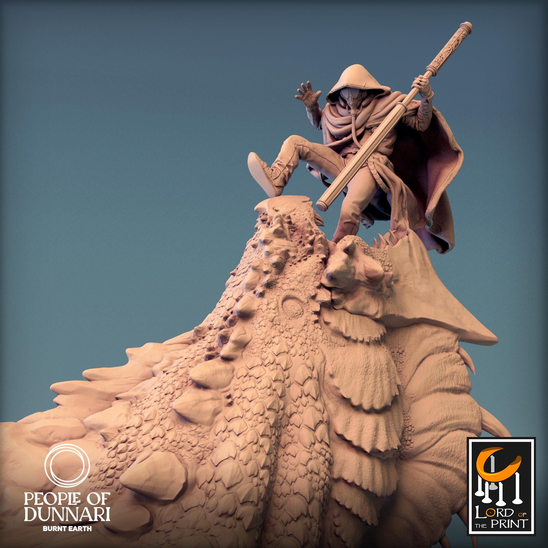 Sand Wyvern Dig, Statue, Rescale Miniatures | Dungeons and Dragons | Pathfinder | Table Top RPG | 3D Printed Model