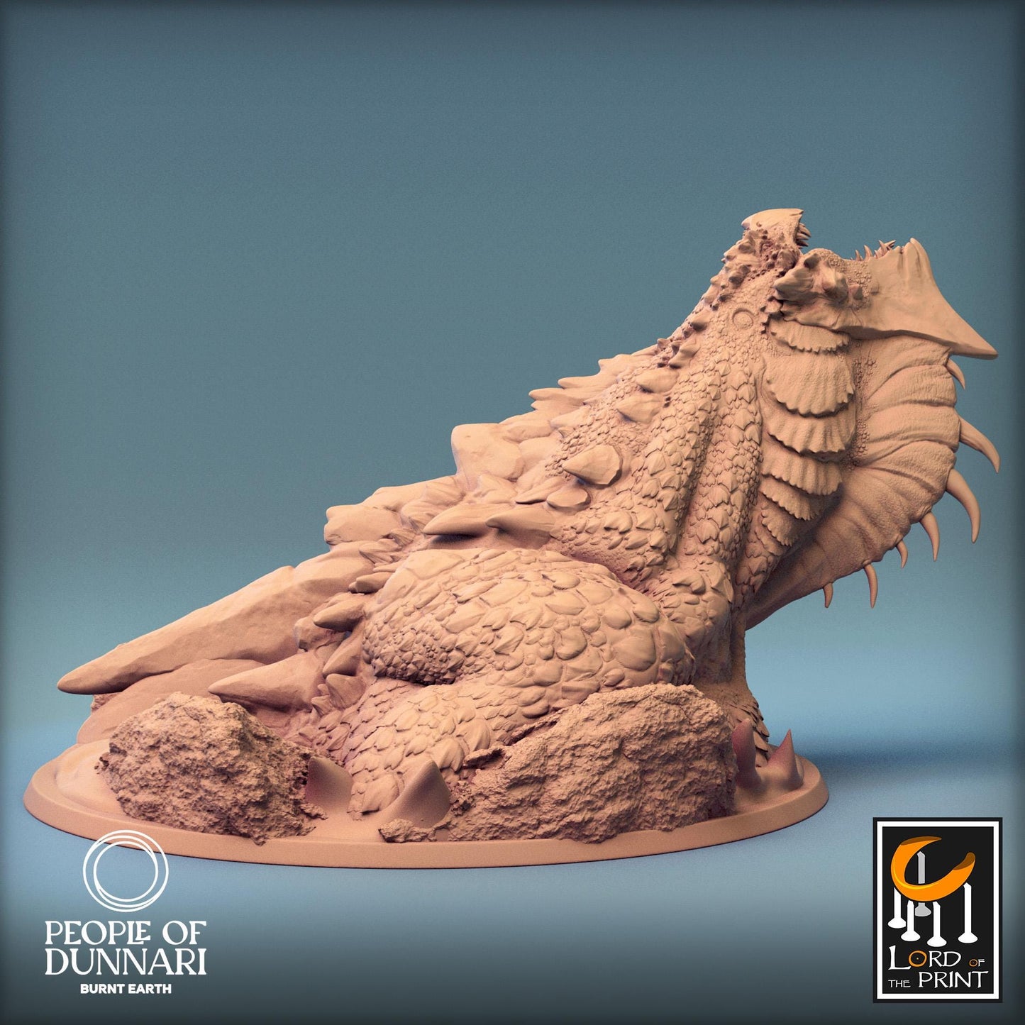 Sand Wyvern Dig, Statue, Rescale Miniatures | Dungeons and Dragons | Pathfinder | Table Top RPG | 3D Printed Model