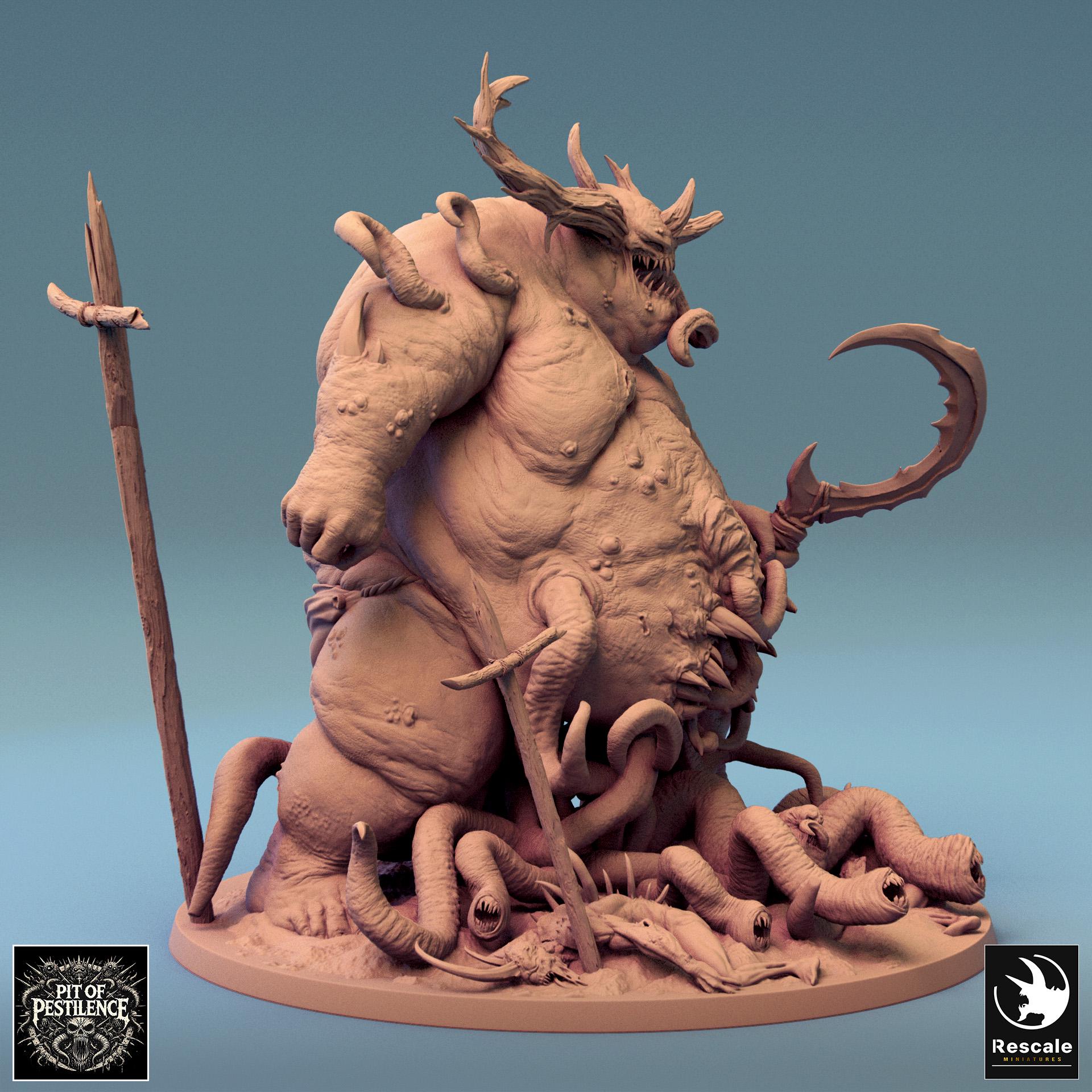 Purulent Demon, Rescale Miniatures | Dungeons and Dragons | Pathfinder | Table Top RPG | 3D Printed Model