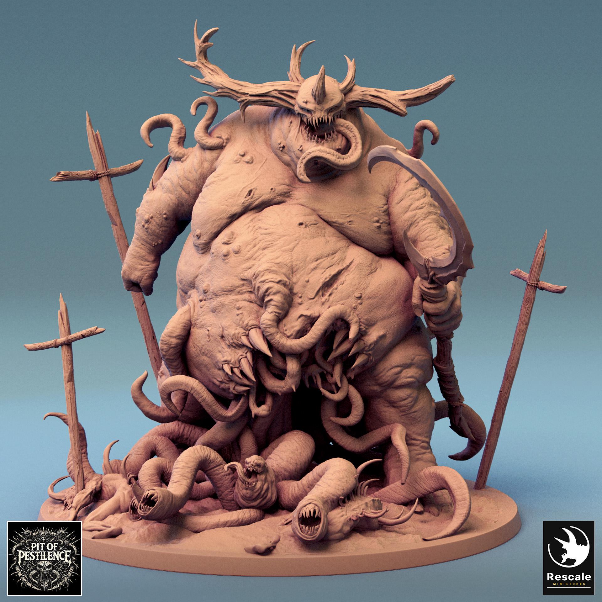 Purulent Demon, Rescale Miniatures | Dungeons and Dragons | Pathfinder | Table Top RPG | 3D Printed Model