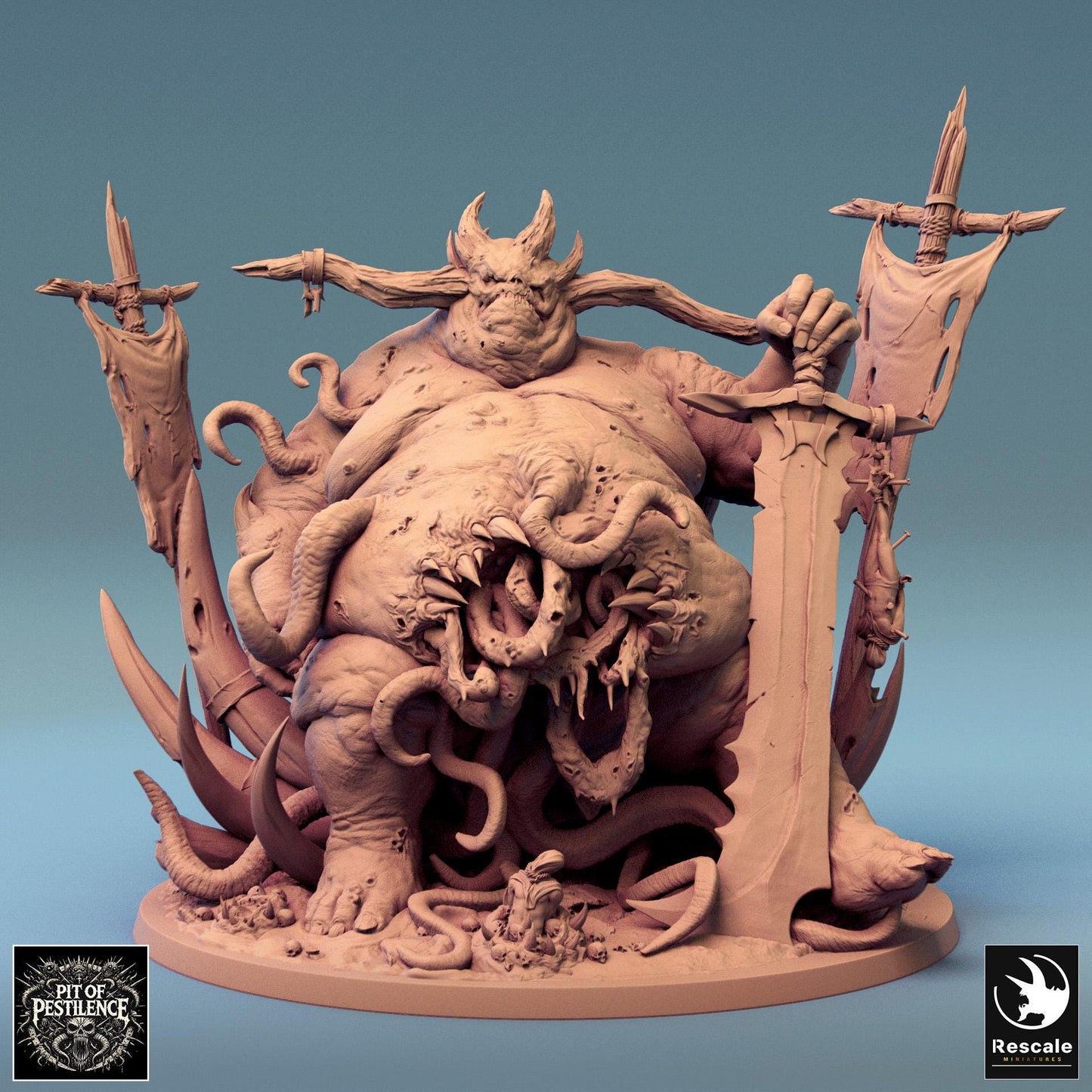 Purulent Demon, Rescale Miniatures | Dungeons and Dragons | Pathfinder | Table Top RPG | 3D Printed Model