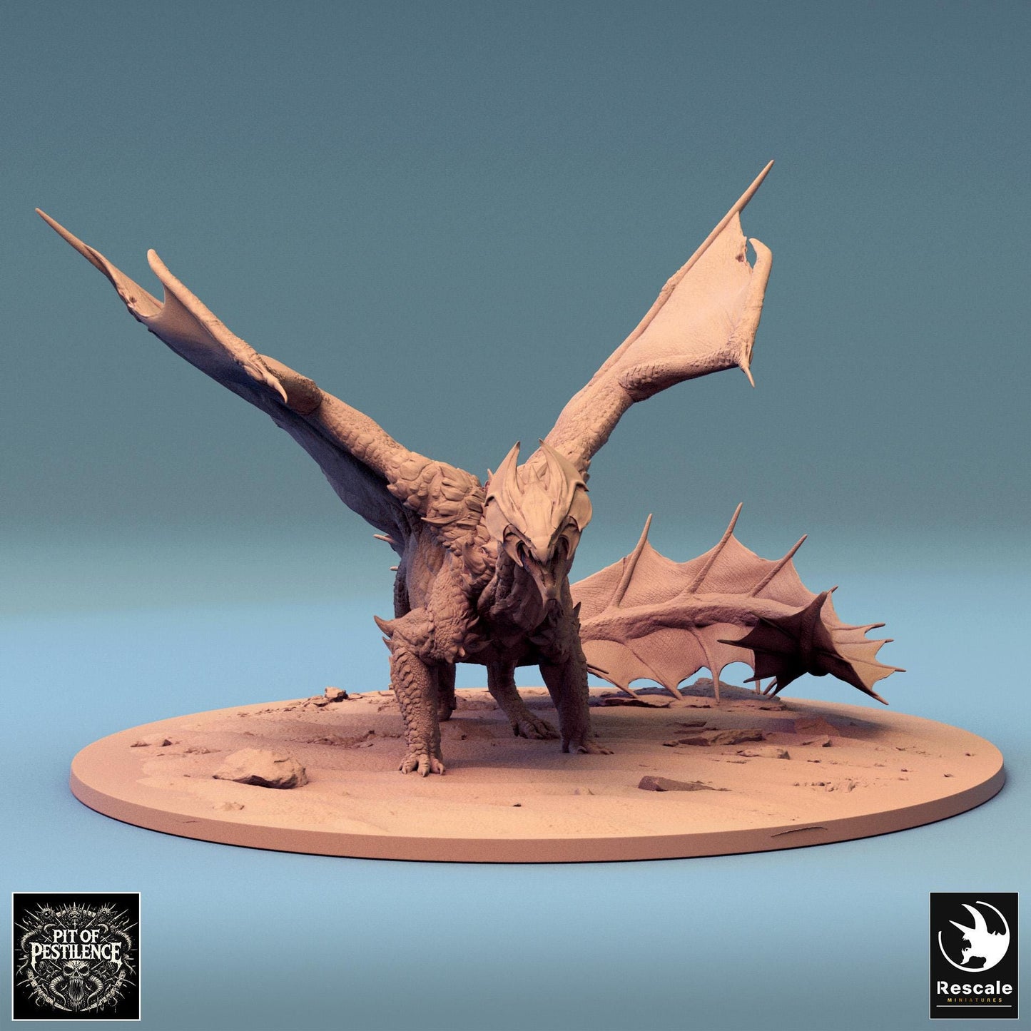 Brass Dragon, Walk, Rescale Miniatures | Dungeons and Dragons | Pathfinder | Table Top RPG | 3D Printed Model