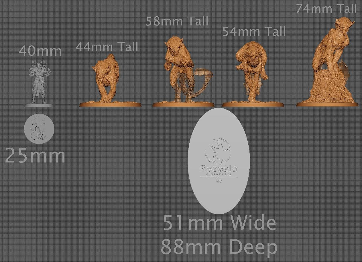 Wild Panthera, Pack 2, Rescale Miniatures | Dungeons and Dragons | Pathfinder | Table Top RPG | 3D Printed Model