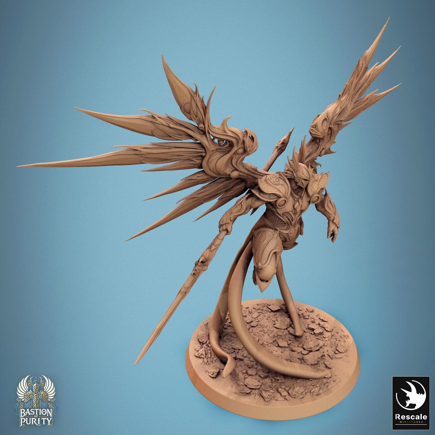 The Skyblades, Angels, Rescale Miniatures | Dungeons and Dragons | Pathfinder | Table Top RPG | 3D Printed Model