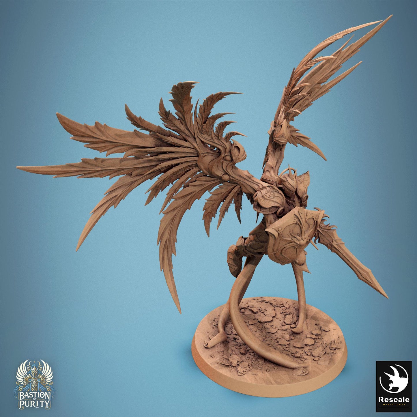 The Skyblades, Angels, Rescale Miniatures | Dungeons and Dragons | Pathfinder | Table Top RPG | 3D Printed Model