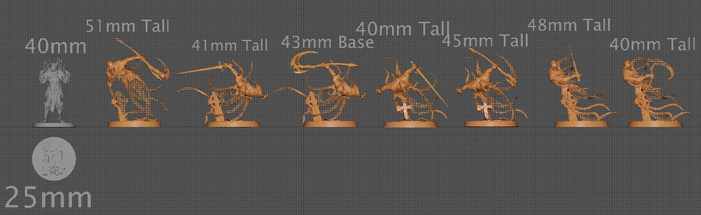 Masked Ghosts, Pack 1, Rescale Miniatures | Dungeons and Dragons | Pathfinder | Table Top RPG | 3D Printed Model