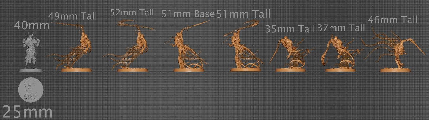 Masked Ghosts, Pack 2, Rescale Miniatures | Dungeons and Dragons | Pathfinder | Table Top RPG | 3D Printed Model