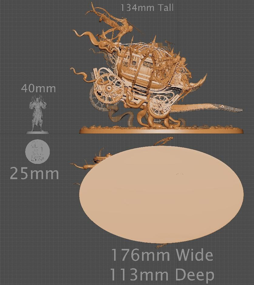 Phantom Coach, Rescale Miniatures | Dungeons and Dragons | Pathfinder | Table Top RPG | 3D Printed Model
