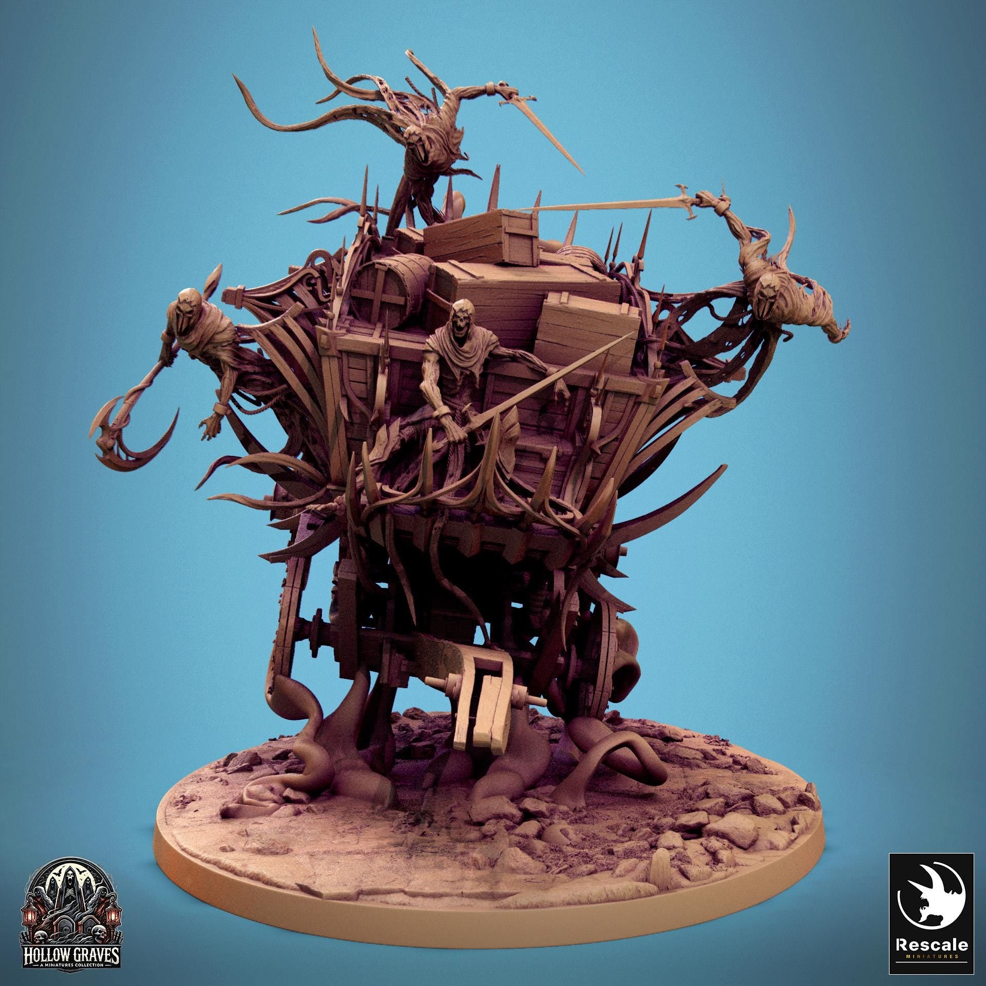 Phantom Coach, Rescale Miniatures | Dungeons and Dragons | Pathfinder | Table Top RPG | 3D Printed Model