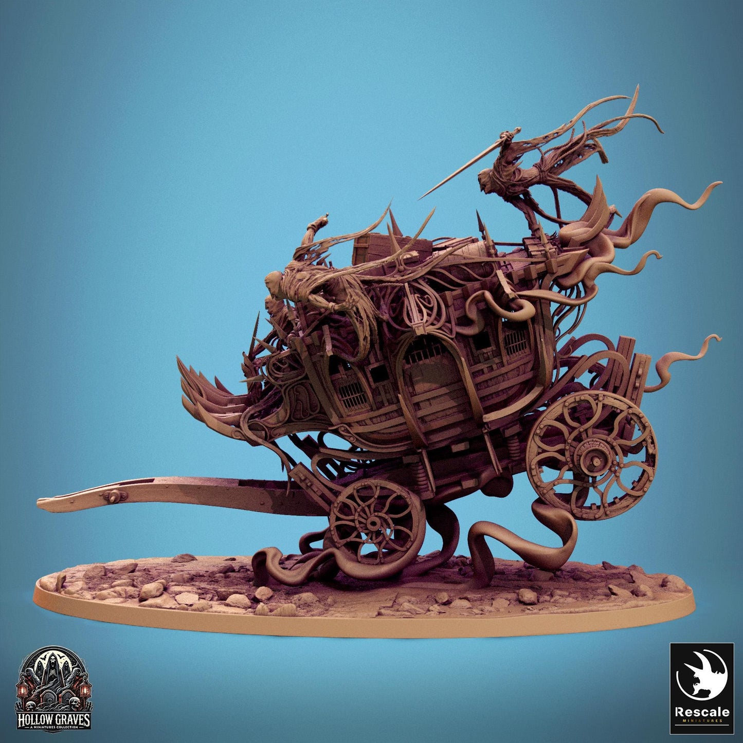 Phantom Coach, Rescale Miniatures | Dungeons and Dragons | Pathfinder | Table Top RPG | 3D Printed Model