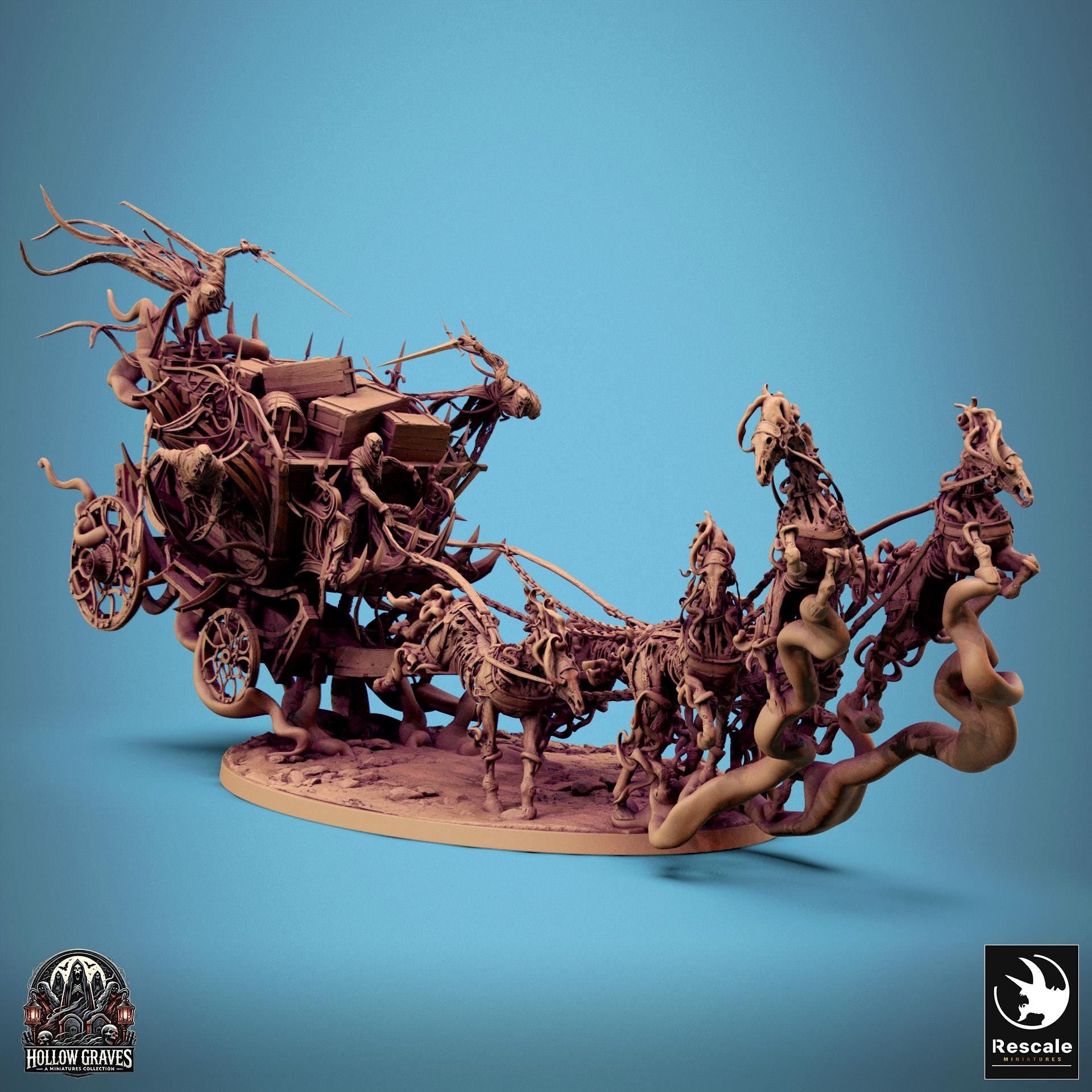 Wraith Wagon, Rescale Miniatures | Dungeons and Dragons | Pathfinder | Table Top RPG | 3D Printed Model