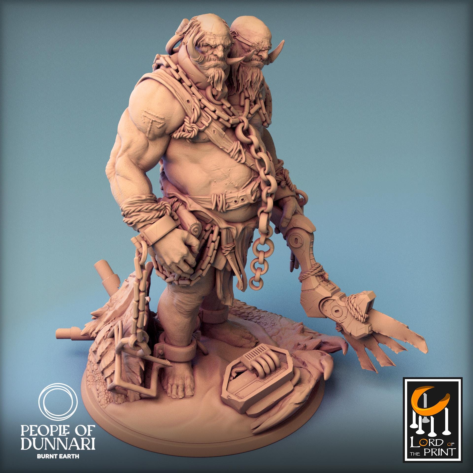 Sand Ettins, Rescale Miniatures | Dungeons and Dragons | Pathfinder | Table Top RPG | 3D Printed Model