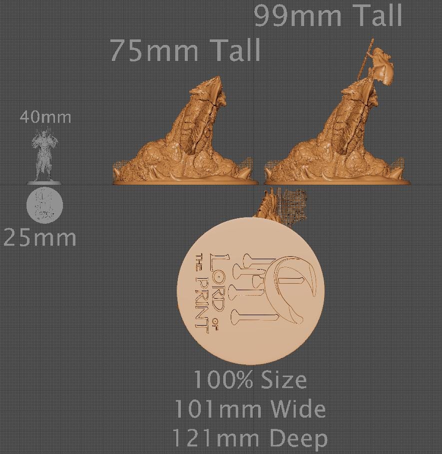 Sand Wyvern Dig, Statue | Aussie 3D Printed Miniatures and Terrain