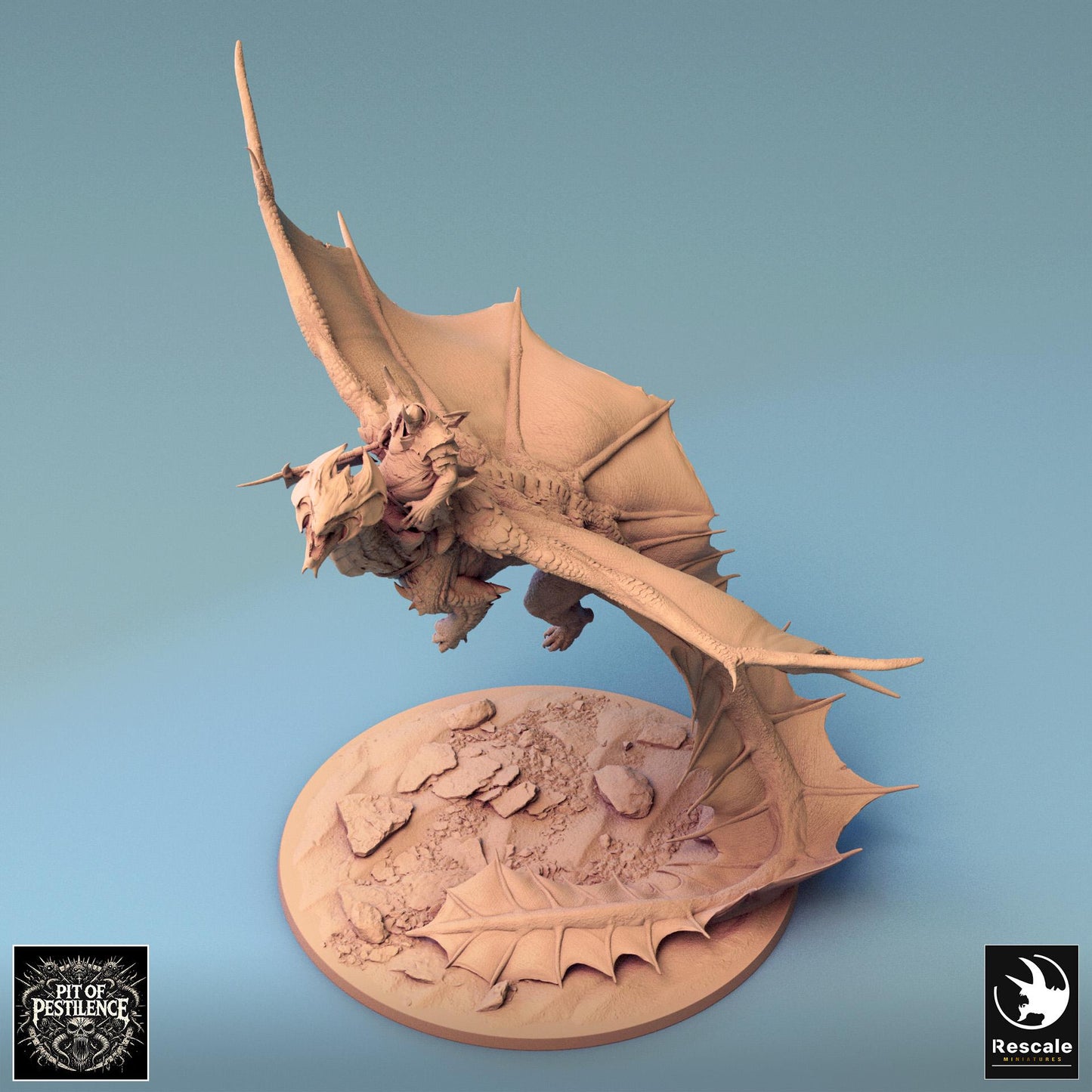 Brass Dragon, Takeoff, Rescale Miniatures | Dungeons and Dragons | Pathfinder | Table Top RPG | 3D Printed Model