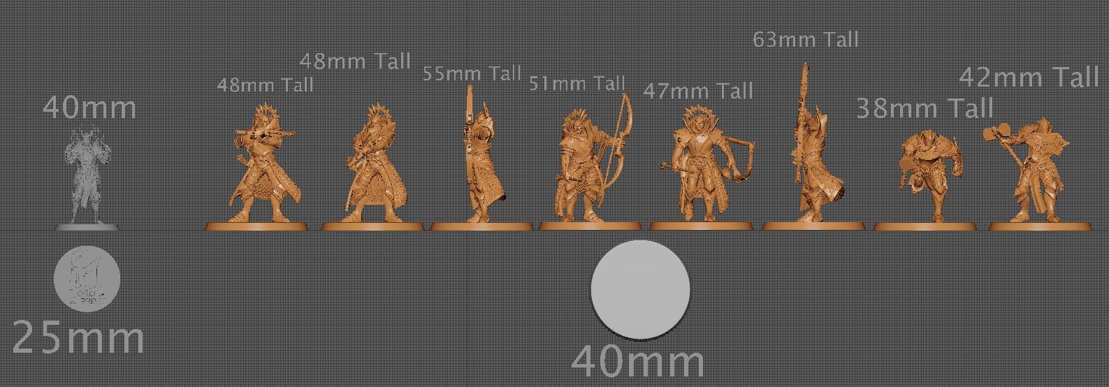 Bastion Infantry, Pack 1, Rescale Miniatures | Dungeons and Dragons | Pathfinder | Table Top RPG | 3D Printed Model