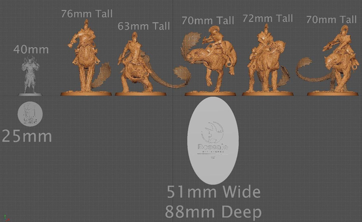 Panthera Riders, Pack 2, Rescale Miniatures | Dungeons and Dragons | Pathfinder | Table Top RPG | 3D Printed Model