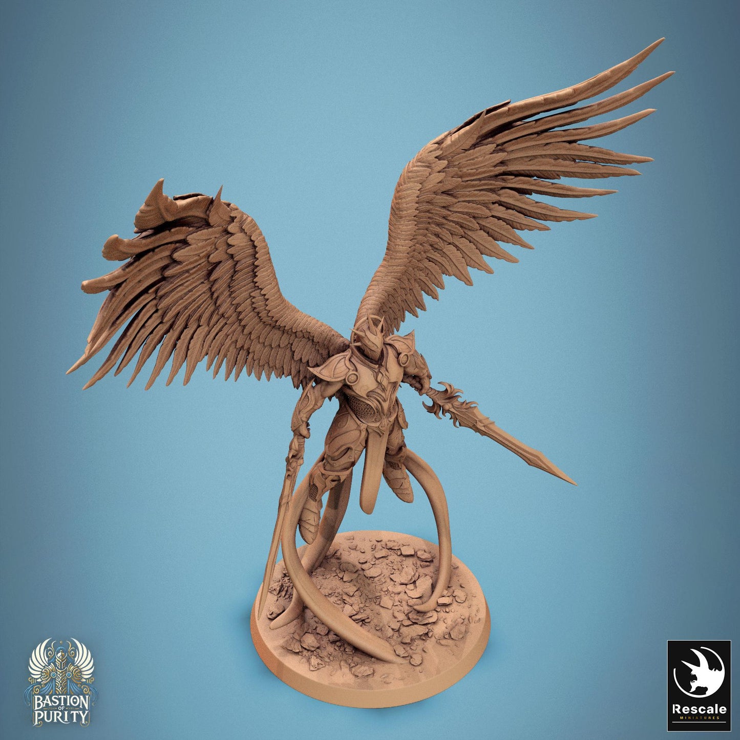 The Skyblades, Angels, Rescale Miniatures | Dungeons and Dragons | Pathfinder | Table Top RPG | 3D Printed Model