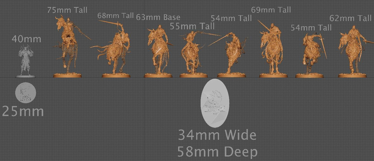 Doomstride Riders, Rescale Miniatures | Dungeons and Dragons | Pathfinder | Table Top RPG | 3D Printed Model
