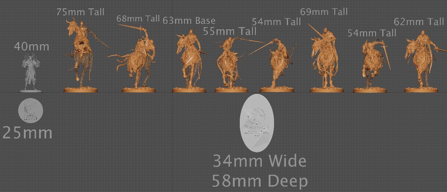 Doomstride Riders, Rescale Miniatures | Dungeons and Dragons | Pathfinder | Table Top RPG | 3D Printed Model