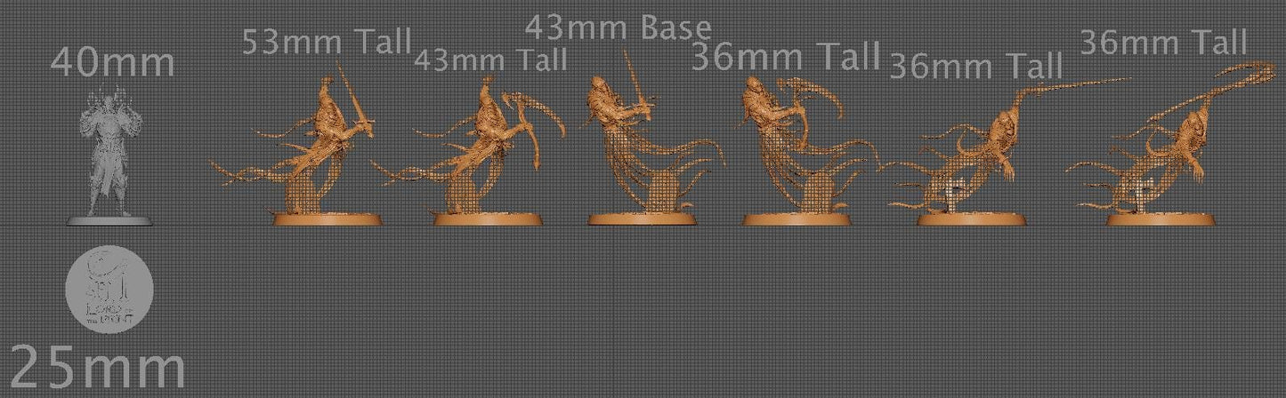 Masked Ghosts, Pack 3, Rescale Miniatures | Dungeons and Dragons | Pathfinder | Table Top RPG | 3D Printed Model