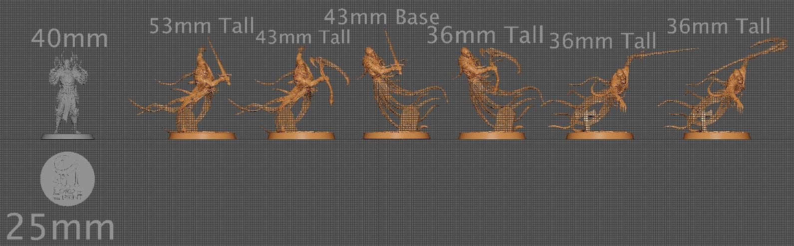 Masked Ghosts, Pack 3, Rescale Miniatures | Dungeons and Dragons | Pathfinder | Table Top RPG | 3D Printed Model
