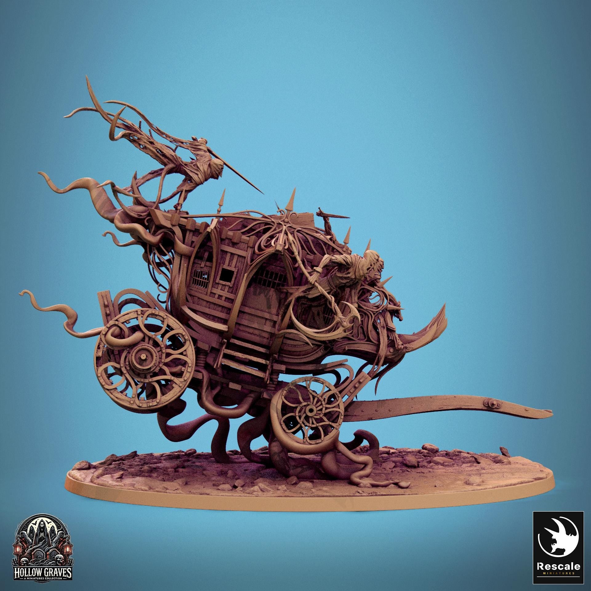 Phantom Coach, Rescale Miniatures | Dungeons and Dragons | Pathfinder | Table Top RPG | 3D Printed Model