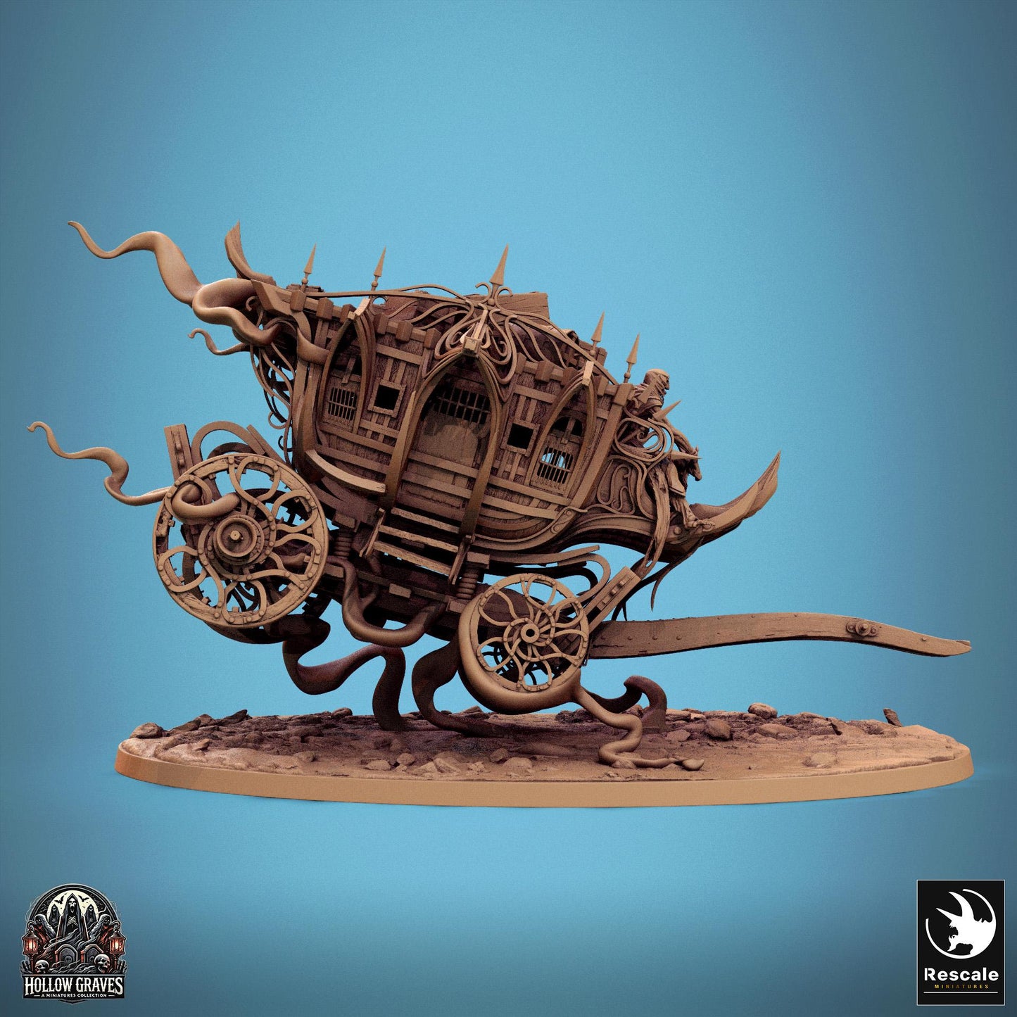 Phantom Coach, Rescale Miniatures | Dungeons and Dragons | Pathfinder | Table Top RPG | 3D Printed Model