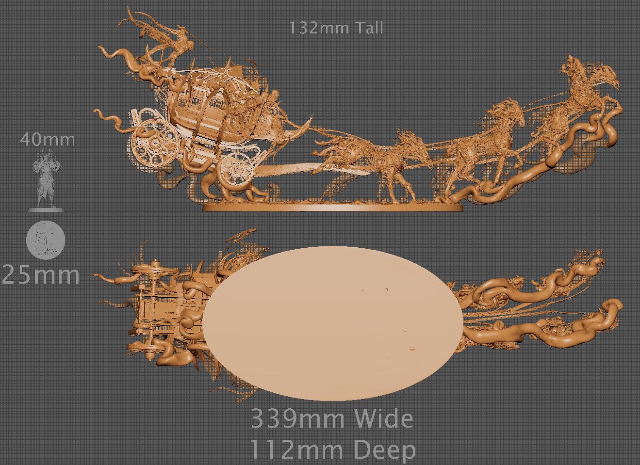 Wraith Wagon, Rescale Miniatures | Dungeons and Dragons | Pathfinder | Table Top RPG | 3D Printed Model