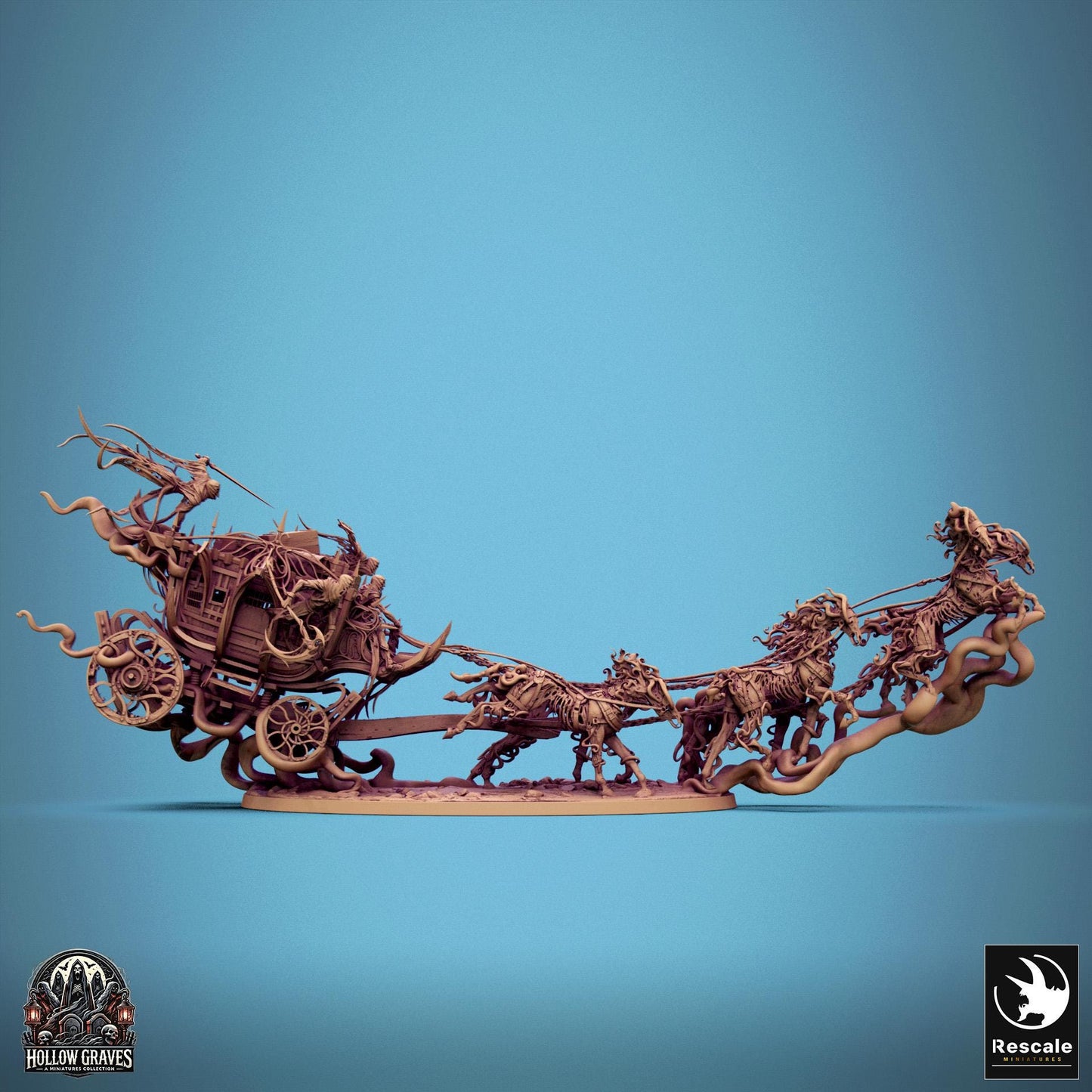 Wraith Wagon, Rescale Miniatures | Dungeons and Dragons | Pathfinder | Table Top RPG | 3D Printed Model