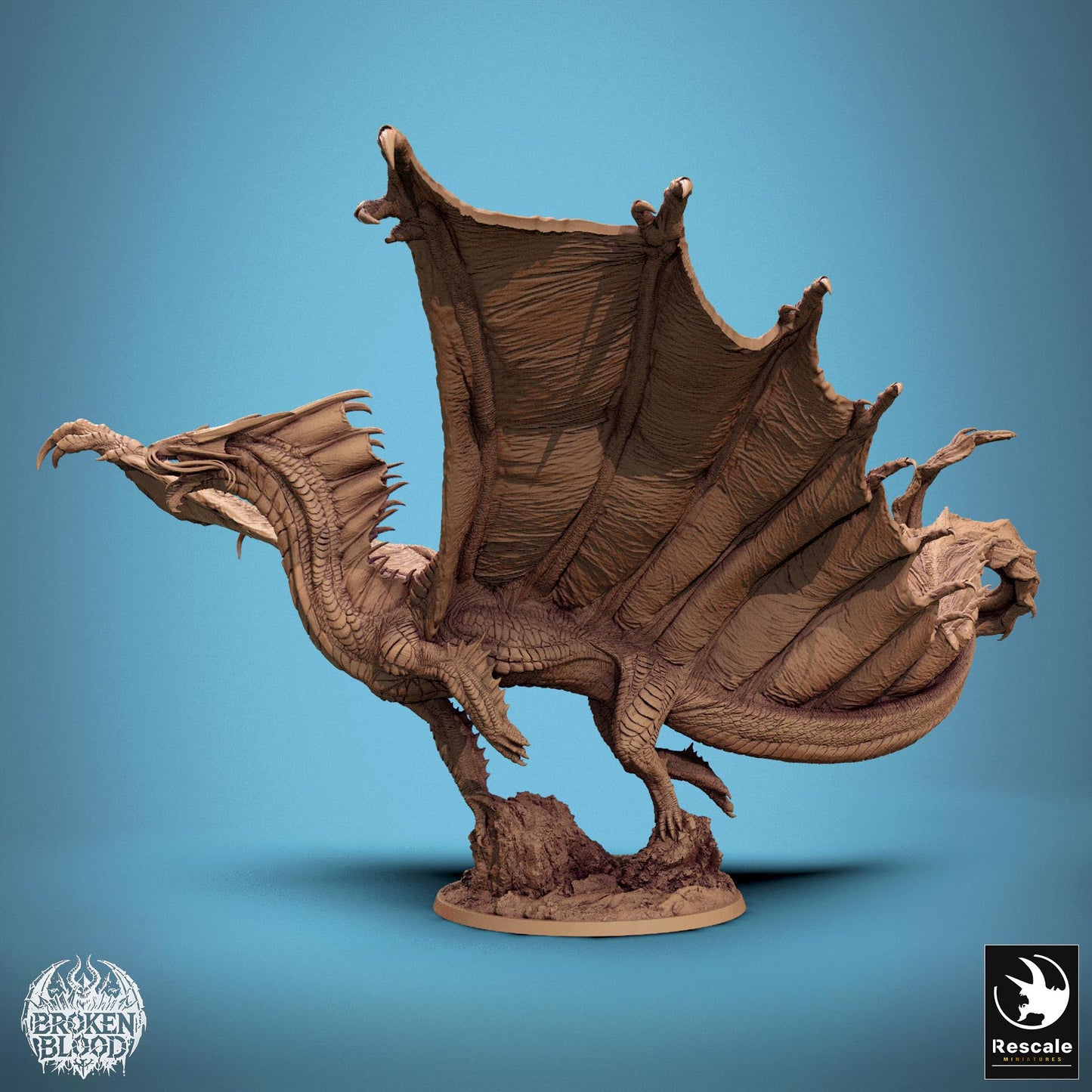 Legendary Gold Dragon, Flying, Lord of the Print | Dungeons and Dragons | Pathfinder | Table Top RPG | 3D Printed Model