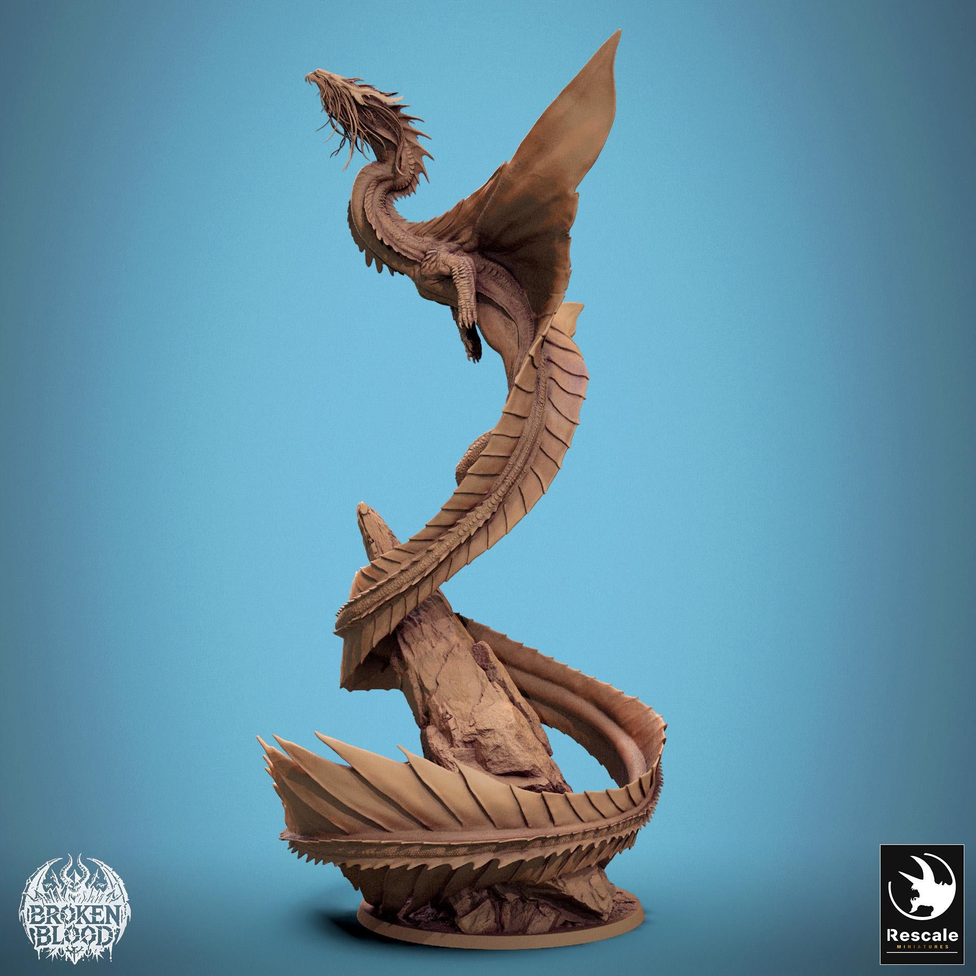 Legendary Gold Dragon, Statue | Aussie 3D Printed Miniatures and Terrain