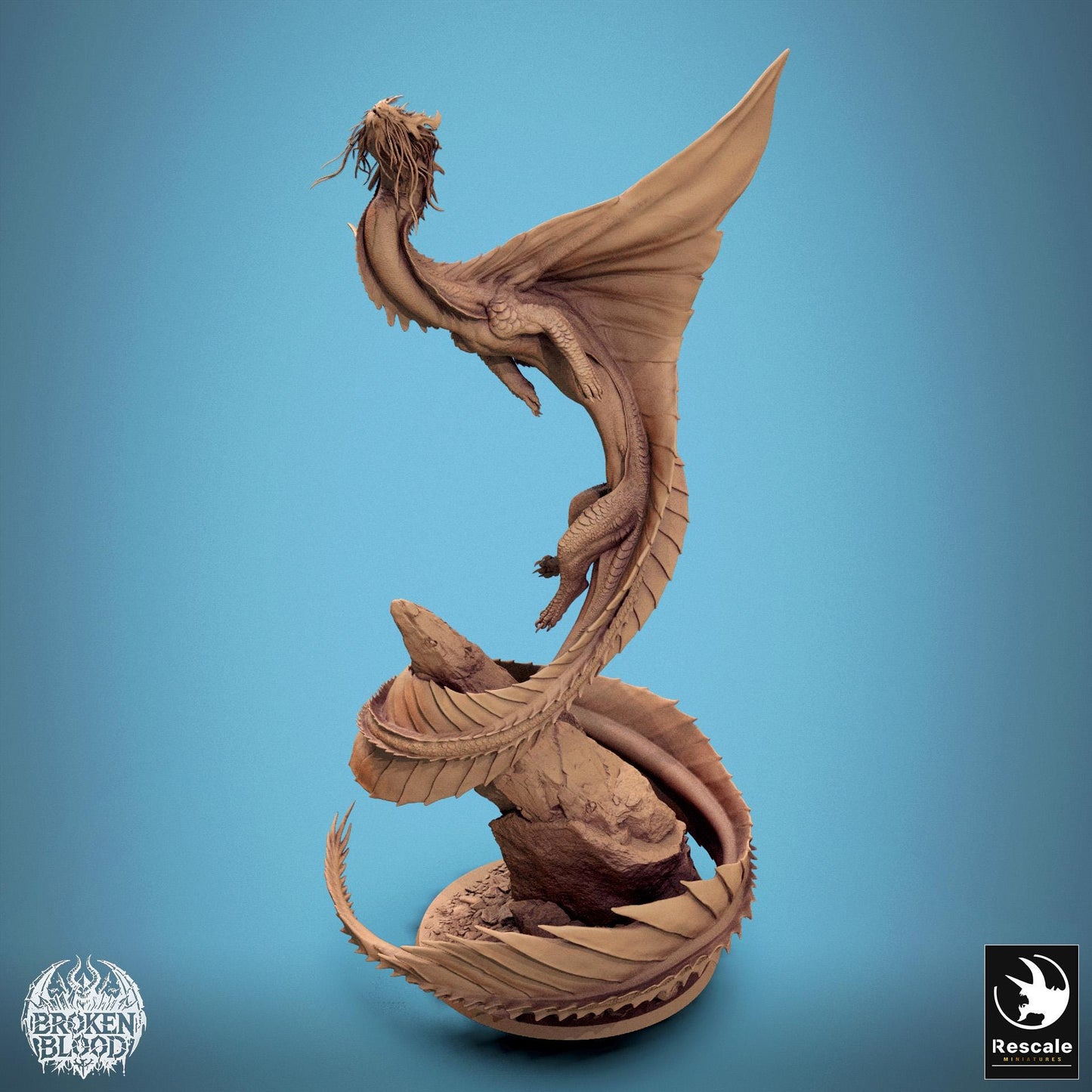 Legendary Gold Dragon, Statue, Lord of the Print | Dungeons and Dragons | Pathfinder | Table Top RPG | 3D Printed Model