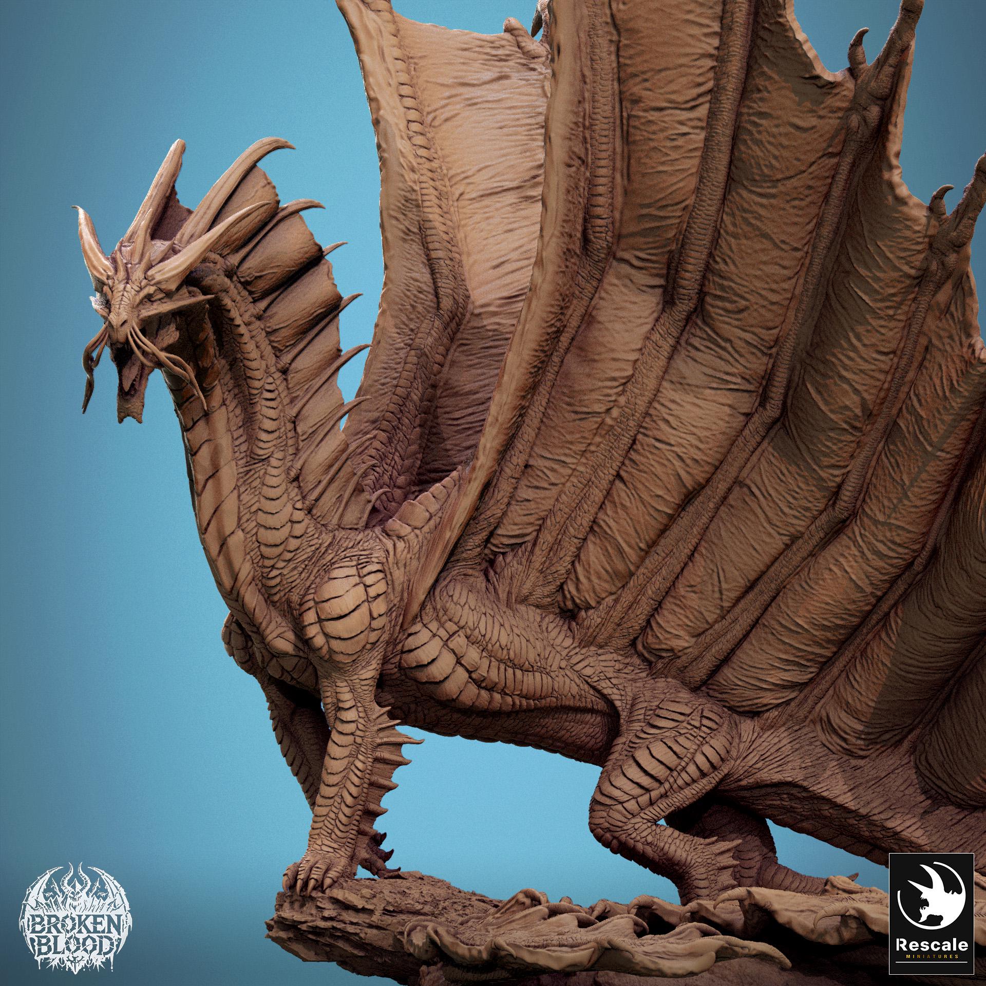 Legendary Gold Dragon, Walk, Lord of the Print | Dungeons and Dragons | Pathfinder | Table Top RPG | 3D Printed Model