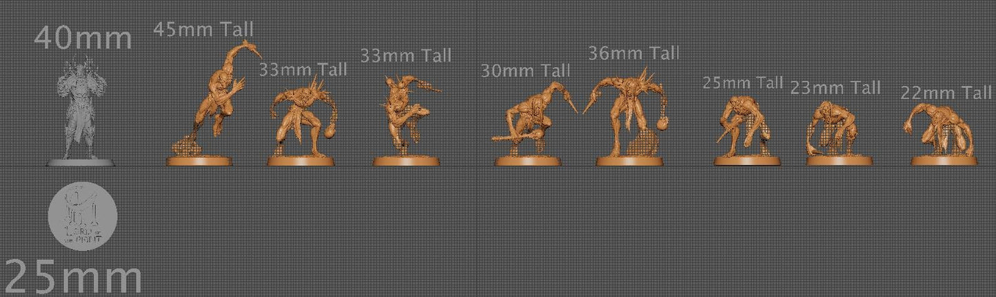 Ghouls, Pack 1, Lord of the Print | Dungeons and Dragons | Pathfinder | Table Top RPG | 3D Printed Model