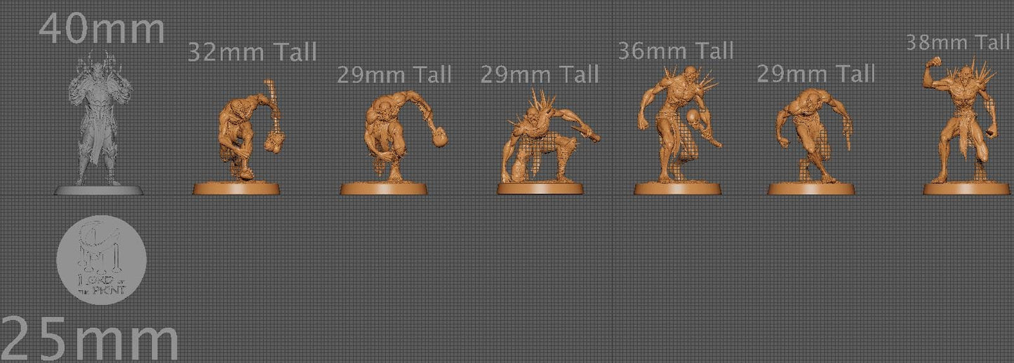 Ghouls, Pack 3, Lord of the Print | Dungeons and Dragons | Pathfinder | Table Top RPG | 3D Printed Model