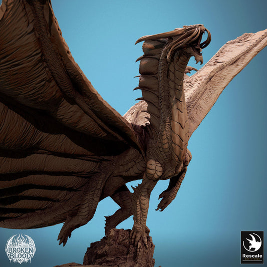 Legendary Gold Dragon, Flying, Lord of the Print | Dungeons and Dragons | Pathfinder | Table Top RPG | 3D Printed Model