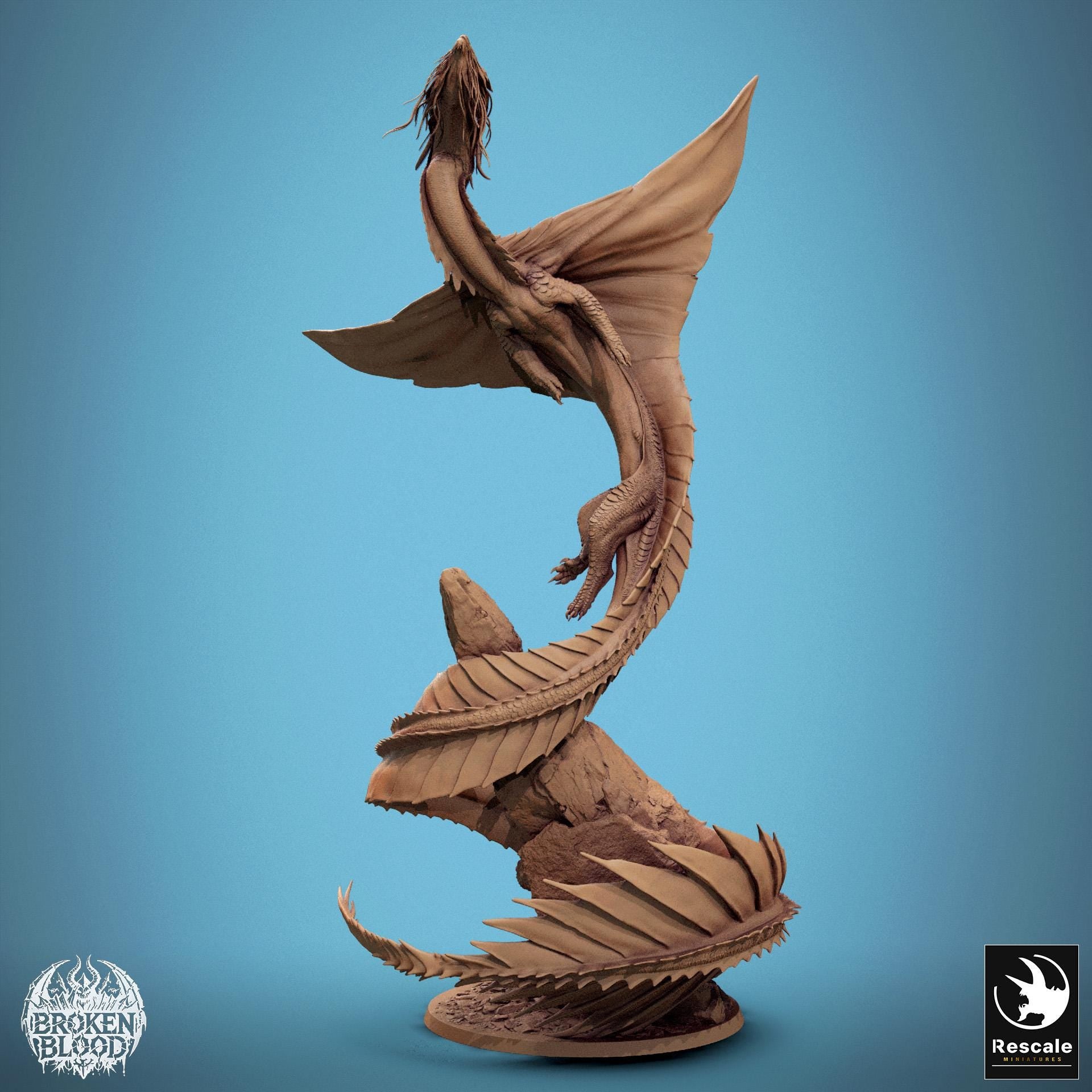 Legendary Gold Dragon, Statue, Lord of the Print | Dungeons and Dragons | Pathfinder | Table Top RPG | 3D Printed Model