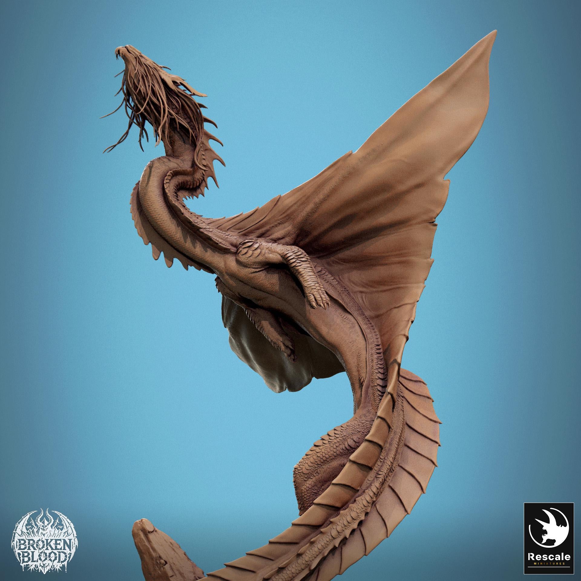 Legendary Gold Dragon, Statue, Lord of the Print | Dungeons and Dragons | Pathfinder | Table Top RPG | 3D Printed Model