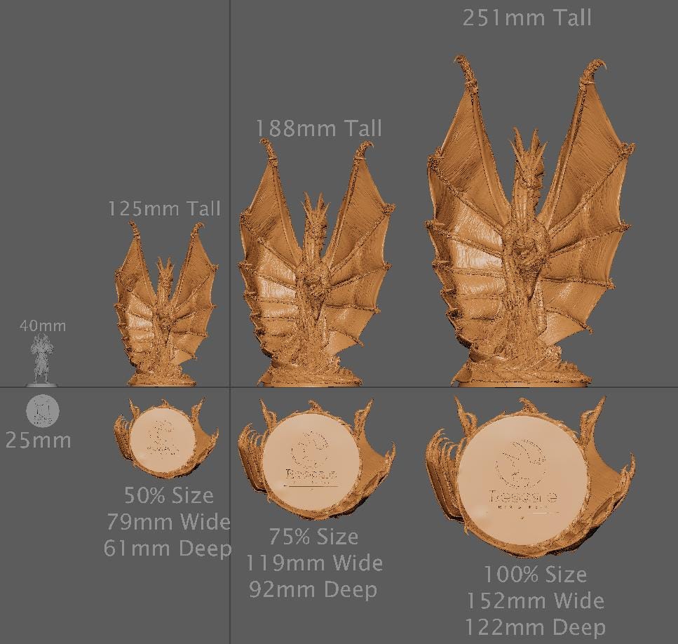 Legendary Gold Dragon, Talking, Lord of the Print | Dungeons and Dragons | Pathfinder | Table Top RPG | 3D Printed Model