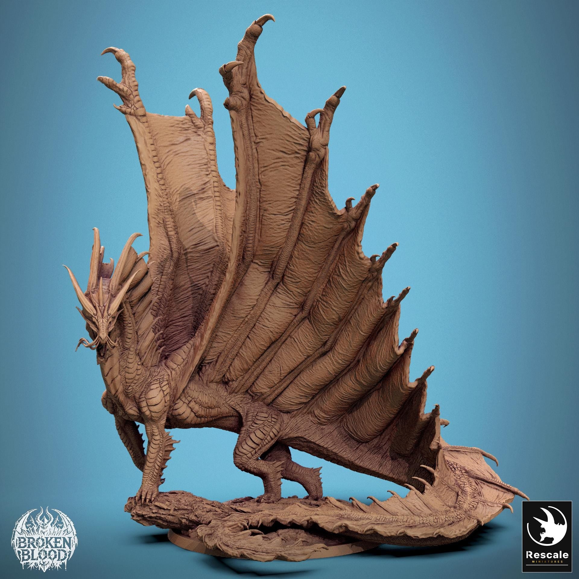 Legendary Gold Dragon, Walk, Lord of the Print | Dungeons and Dragons | Pathfinder | Table Top RPG | 3D Printed Model