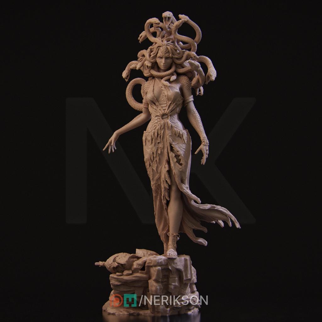 Medusa, Standalone, Powerful NPC, Ernest Nemirovsky | Dungeons and Dragons | Pathfinder | Table Top RPG | 3D Printed Model
