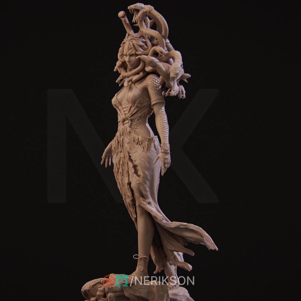 Medusa, Standalone, Powerful NPC, Ernest Nemirovsky | Dungeons and Dragons | Pathfinder | Table Top RPG | 3D Printed Model