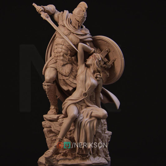 Perseus and Medusa, Statue, Powerful NPC, Ernest Nemirovsky | Dungeons and Dragons | Pathfinder | Table Top RPG | 3D Printed Model